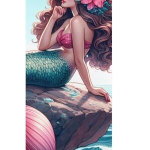 Mermaid Design Rubber Yoga Mat - Eco-Friendly Exercise Mat